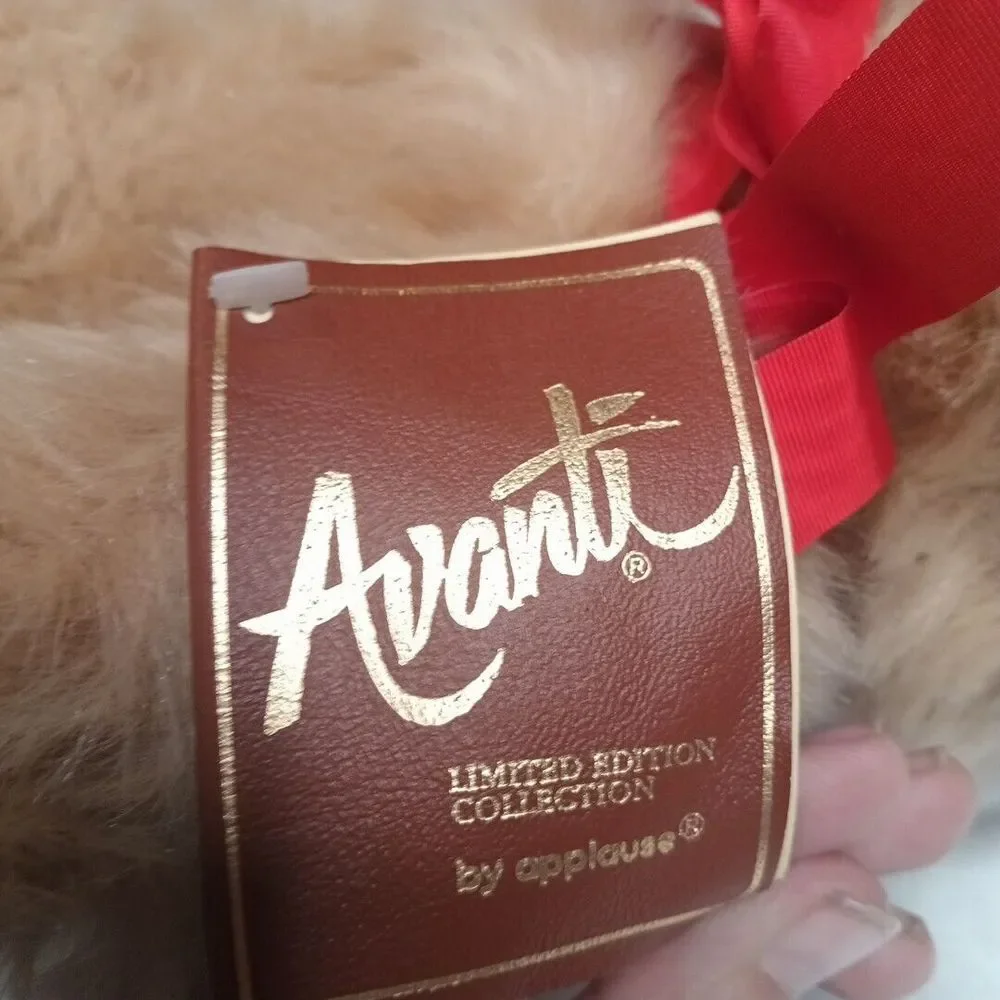 Vintage Applause Avanti Italy Leather Tag Teddy Bear Plush 1990s‎ Ltd 2492/6000